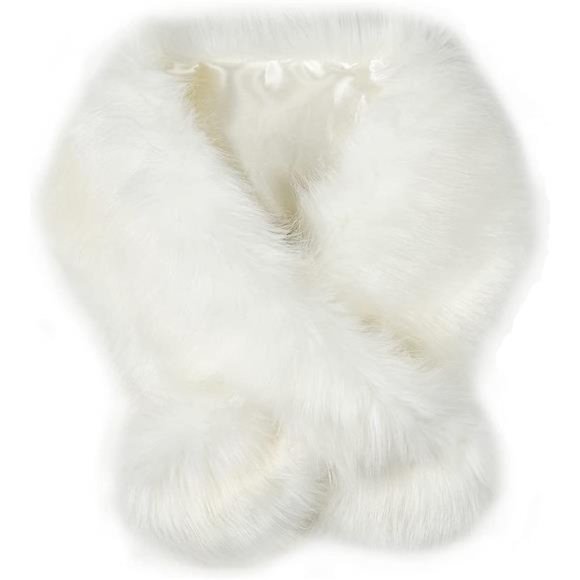Accessories - Women's Faux Fur Shawl Party Faux Fur Collar Scarf Bridal Wedding Wrap Evening